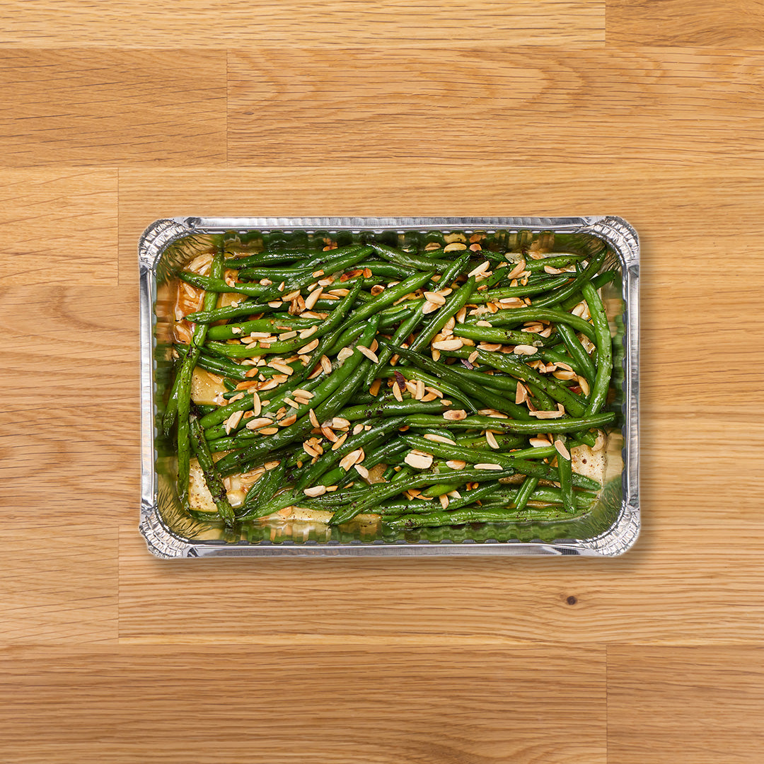 Green Beans with Roasted Almonds, Brown Butter & Maldon Sea Salt