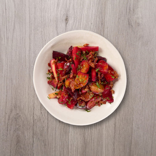 Roasted Beets & Parsnips with Bacon