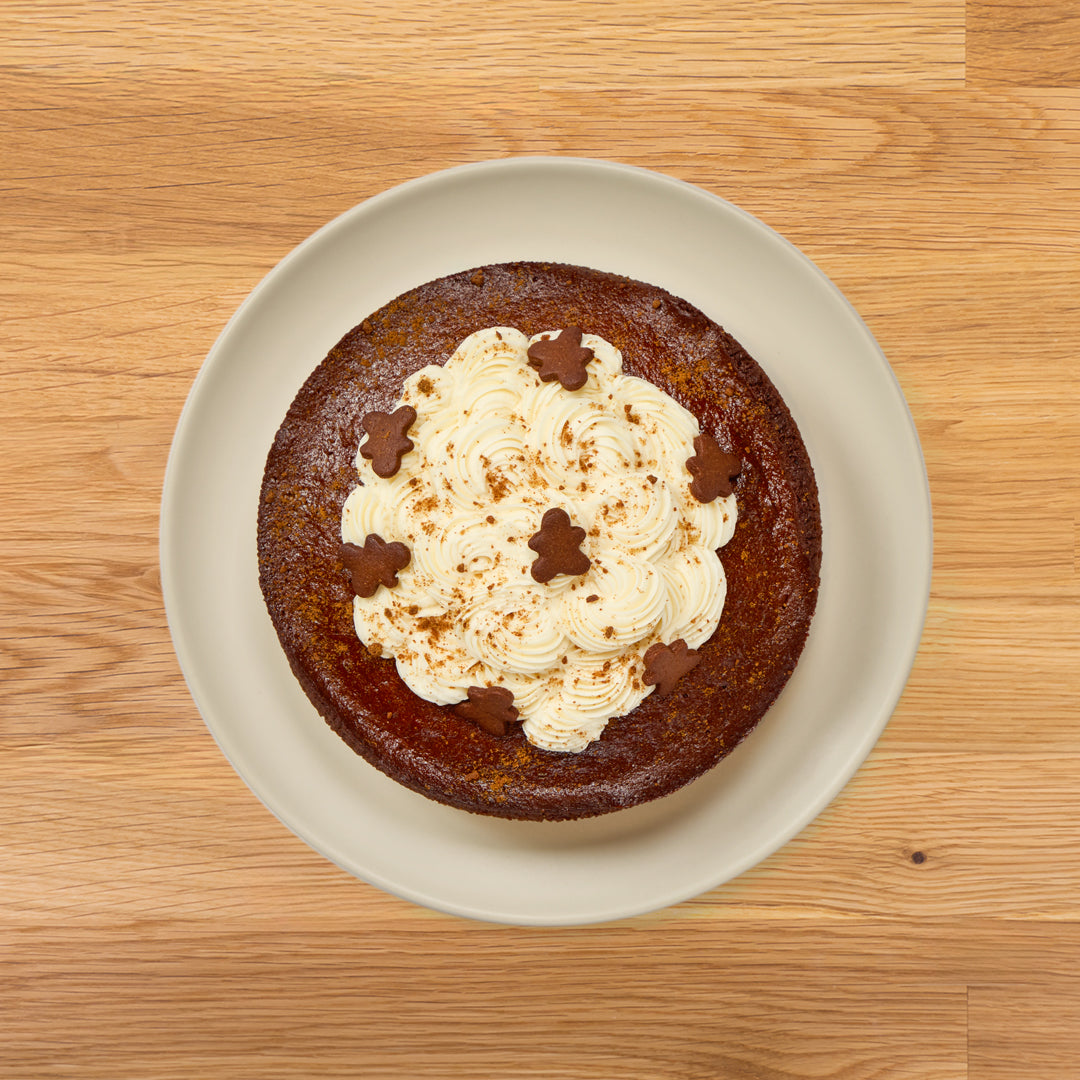 Gingerbread Cake with Cream Cheese Frosting & Spiced Caramel Sauce