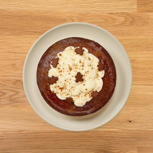 Gingerbread Cake with Cream Cheese Frosting & Spiced Caramel Sauce